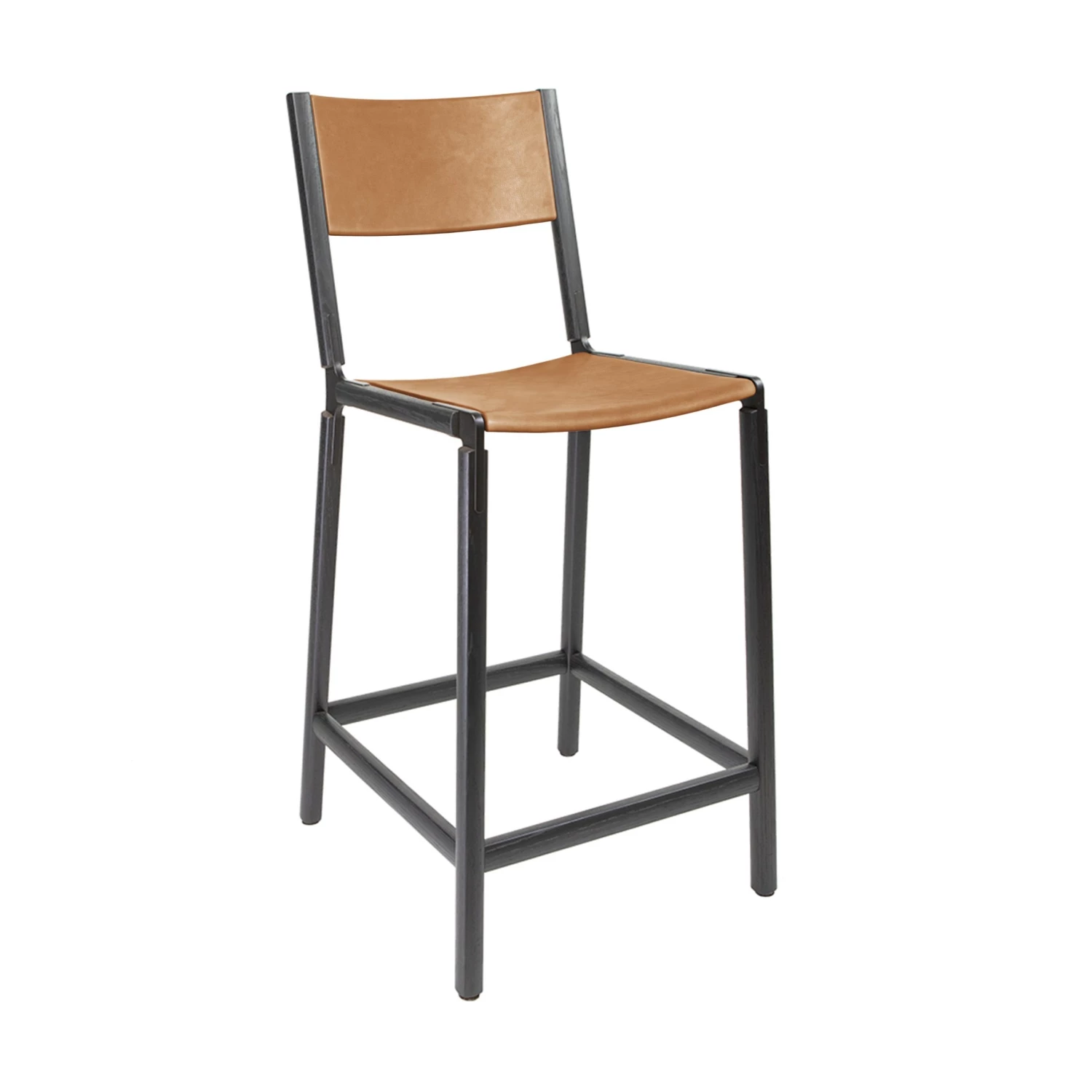 Fyrn Linden - Charcoal Black, Black, PVT Leather, Seat And Back, Camel 3 Fyrn Linden - Charcoal Black, Black, PVT Leather, Seat And Back, Camel