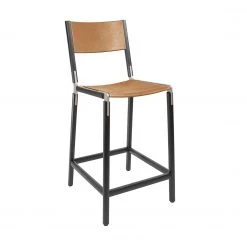 Fyrn Linden - Charcoal Black, Matte Silver, PVT Leather, Seat And Back, Camel