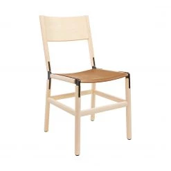 FYRN SEATING Mariposa - Maple, Black, SN Leather, Seat Only, Camel