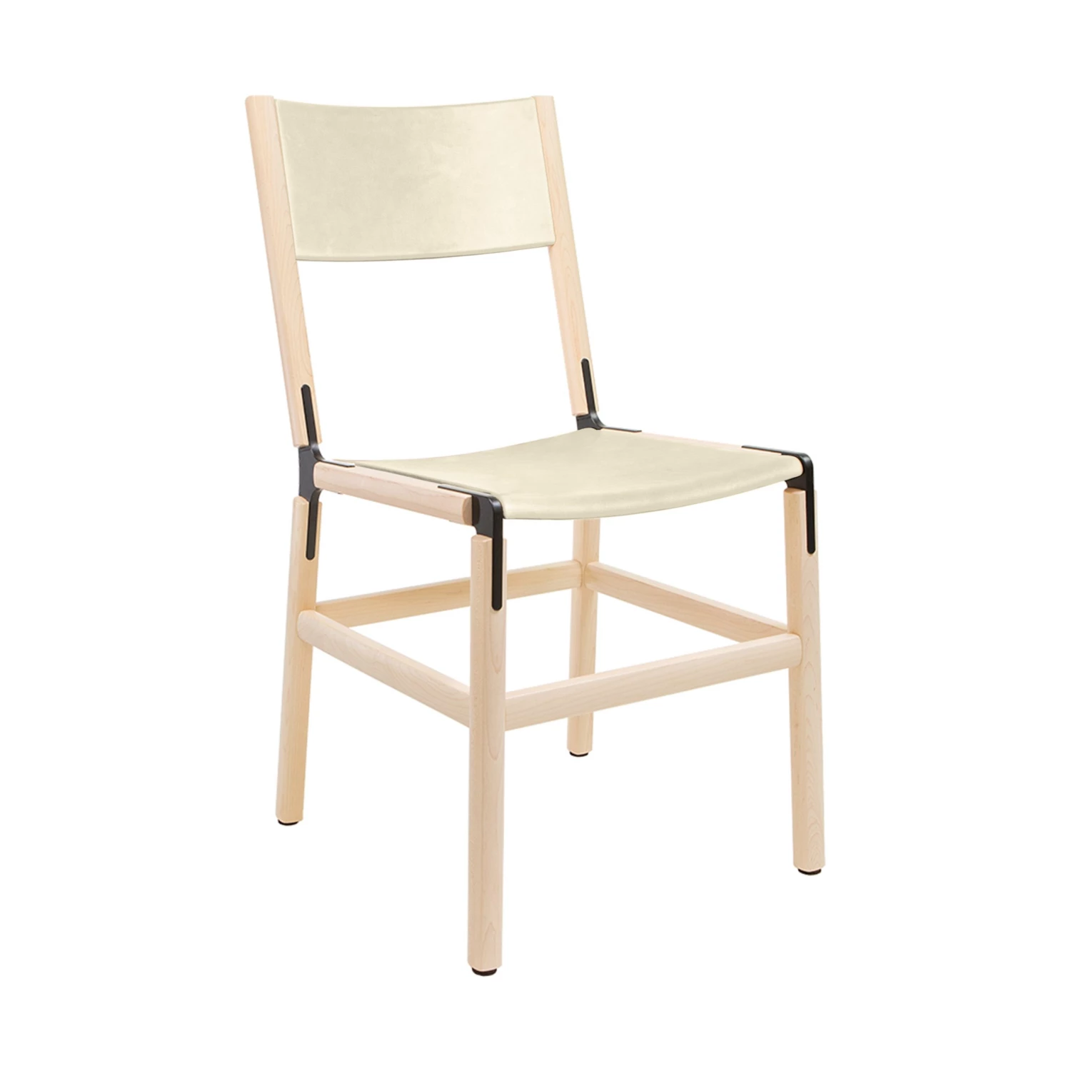 FYRN Mariposa - Maple, Black , PVT Leather, Seat And Back, Ivory SEATING