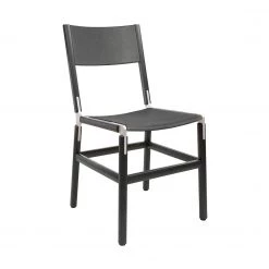 FYRN SEATING Mariposa - Charcoal Black, Matte Silver, SN Leather, Seat And Back, Lava