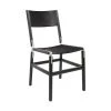 FYRN SEATING Mariposa - Charcoal Black, Matte Silver, PVT Leather, Seat And Back, Coal