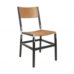 FYRN Mariposa - Charcoal Black, Matte Silver, PVT Leather, Seat And Back, Camel