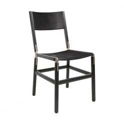 Fyrn SEATING Mariposa - Charcoal Black, Copper Bronze, SN Leather, Seat And Back, Coal