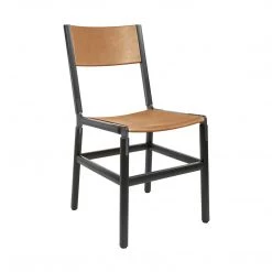 Fyrn Mariposa - Charcoal Black, Graphite, PVT Leather, Seat & Back, Camel