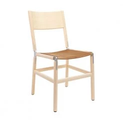 Fyrn SEATING Mariposa - Maple, Matte Silver, PVT Leather, Seat Only, Camel