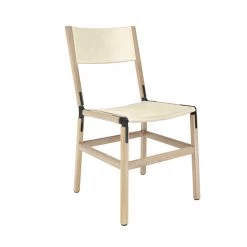 Fyrn Mariposa - Natural Oak, Black, SN Leather, Seat & Back, Ivory