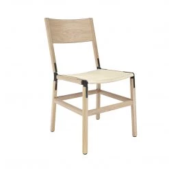 Fyrn SEATING Mariposa - Natural Oak, Black, SN Leather, Seat Only, Ivory