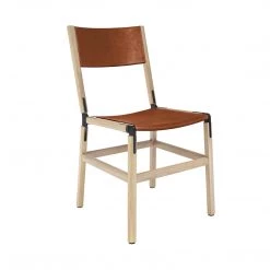 Fyrn Mariposa - Natural Oak, Black, PVT Leather, Seat & Back, Rust SEATING