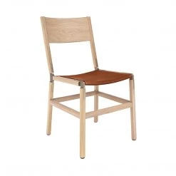 Fyrn SEATING Mariposa - Natural Oak, Copper Bronze, PVT Leather, Seat Only, Rust