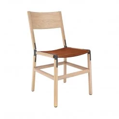 Fyrn SEATING Mariposa - Natural Oak, Graphite, PVT Leather, Seat Only, Rust