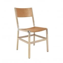 Fyrn Mariposa - Natural Oak, Matte Silver, PVT Leather, Seat & Back, Camel SEATING