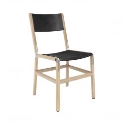 Fyrn Mariposa - Natural Oak, Matte Silver, PVT Leather, Seat & Back, Coal SEATING