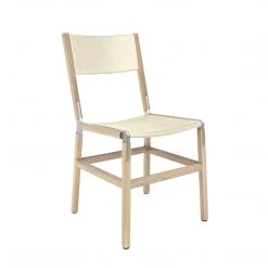 Fyrn SEATING Mariposa - Natural Oak, Matte Silver, SN Leather, Seat & Back, Ivory