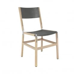 Fyrn SEATING Mariposa - Natural Oak, Matte Silver, PVT Leather, Seat & Back, Lava