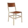 Fyrn SEATING Mariposa - Natural Oak, Matte Silver, PVT Leather, Seat & Back, Rust