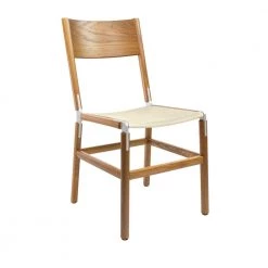 Fyrn SEATING Mariposa - Oxidized Oak, Matte Silver, SN Leather, Seat Only, Ivory