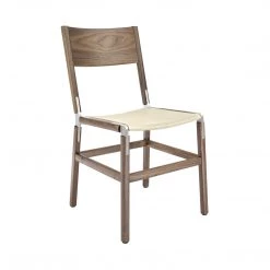 Fyrn SEATING Mariposa - Black Walnut, Matte Silver, SN Leather, Seat Only, Ivory