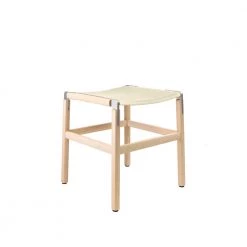 Fyrn SEATING Shorty - Maple, Matte Silver, SN Leather, Seat Only, Ivory