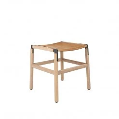 Fyrn Shorty - Natural Oak, Graphite, PVT Leather, Seat Only, Camel SEATING