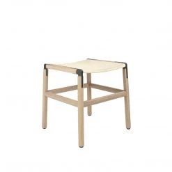 Fyrn SEATING Shorty - Natural Oak, Graphite, SN Leather, Seat Only, Ivory