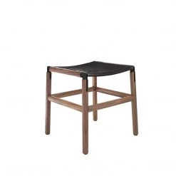 Fyrn SEATING Shorty - Black Walnut, Black, PVT Leather, Seat Only, Coal