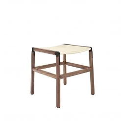 Fyrn SEATING Shorty - Black Walnut, Black, SN Leather, Seat Only, Ivory