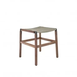 Fyrn SEATING Shorty - Black Walnut, Graphite, SN Leather, Seat Only, Stone