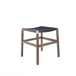 Fyrn SEATING Shorty - Black Walnut, Matte Silver, PVT Leather, Seat Only, Night