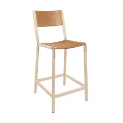 Fyrn Linden - Maple, Matte Silver, PVT Leather, Seat And Back, Camel