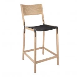 Fyrn SEATING Linden - Natural Oak, Graphite, PVT Leather, Seat Only, Coal