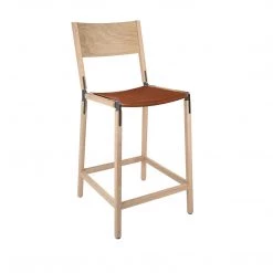 Fyrn Linden - Natural Oak, Graphite, PVT Leather, Seat Only, Rust SEATING