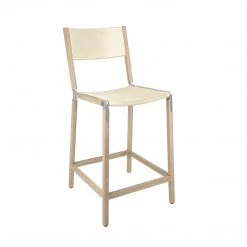 Fyrn Linden - Natural Oak, Matte Silver, SN Leather, Seat & Back, Ivory