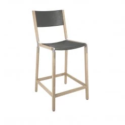 Fyrn Linden - Natural Oak, Matte Silver, PVT Leather, Seat & Back, Lava