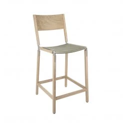 Fyrn Linden - Natural Oak, Matte Silver, SN Leather, Seat Only, Stone