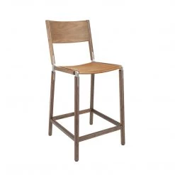 Fyrn SEATING Linden - Black Walnut, Matte Silver, PVT Leather, Seat Only, Camel