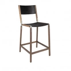 Fyrn SEATING Linden - Black Walnut, Matte Silver, SN Leather, Seat & Back, Coal