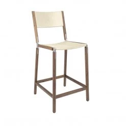 Fyrn Linden - Black Walnut, Matte Silver, SN Leather, Seat & Back, Ivory