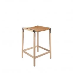 Fyrn SEATING De Haro - Natural Oak, Graphite, PVT Leather, Seat Only, Camel