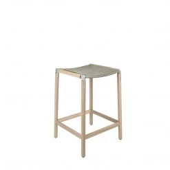 Fyrn De Haro - Natural Oak, Matte Silver, SN Leather, Seat Only, Stone