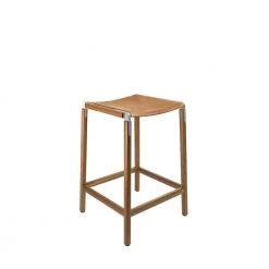 Fyrn SEATING De Haro - Oxidized Oak, Matte Silver, SN Leather, Seat Only, Camel