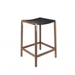 Fyrn SEATING De Haro - Black Walnut, Copper Bronze, SN Leather, Seat Only, Coal