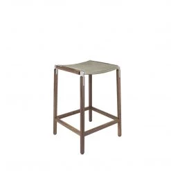 Fyrn SEATING De Haro - Black Walnut, Matte Silver, SN Leather, Seat Only, Stone