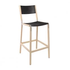 Fyrn Stanyan - Maple, Matte Silver, PVT Leather, Seat And Back, Coal SEATING