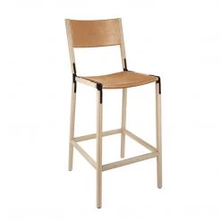 Fyrn SEATING Stanyan - Natural Oak, Black, PVT Leather, Seat & Back, Camel