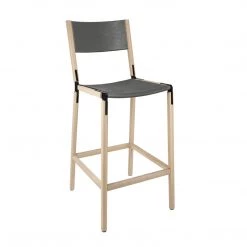 Fyrn Stanyan - Natural Oak, Black, PVT Leather, Seat & Back, Lava