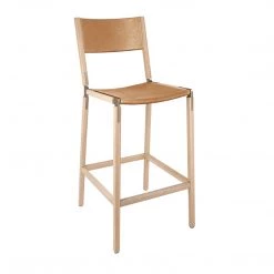 Fyrn SEATING Stanyan - Natural Oak, Copper Bronze, PVT Leather, Seat & Back, Camel