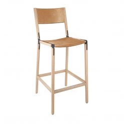 Fyrn SEATING Stanyan - Natural Oak, Graphite, PVT Leather, Seat & Back, Camel