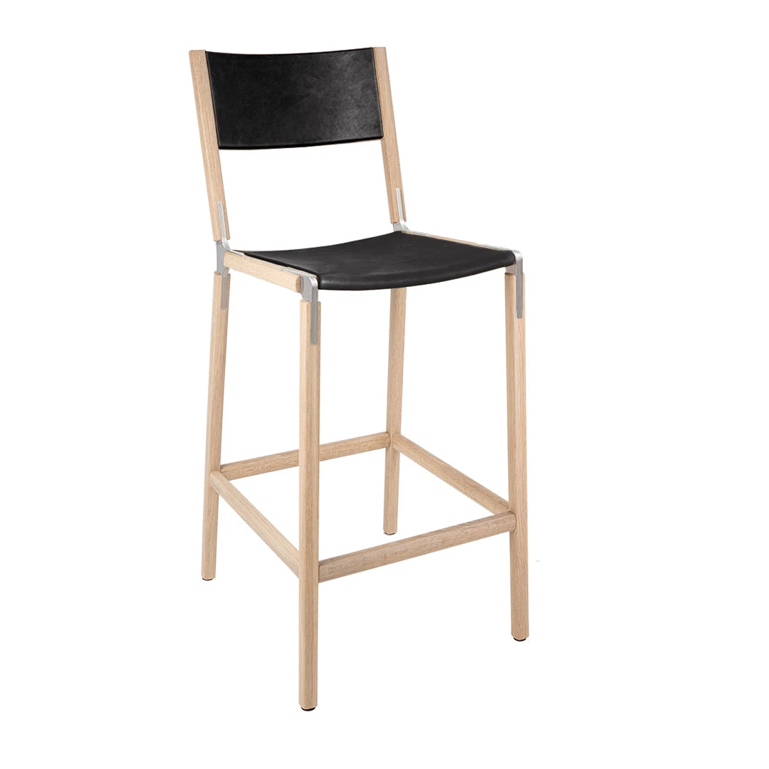 Fyrn SEATING Stanyan - Natural Oak, Matte Silver, PVT Leather, Seat & Back, Coal 3 Fyrn SEATING Stanyan - Natural Oak, Matte Silver, PVT Leather, Seat & Back, Coal