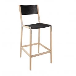 Fyrn SEATING Stanyan - Natural Oak, Matte Silver, SN Leather, Seat & Back, Coal